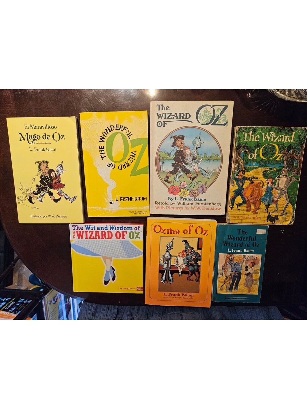 Lot of 7 Wizard of Oz Books by L. Frank Baum, Various Editions